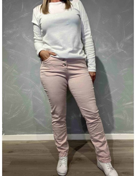Rosa slim fit jeans til kvinder – Karostar