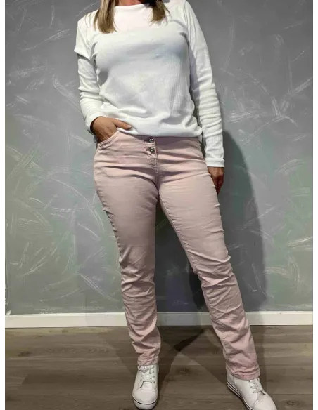 Rosa slim fit jeans til kvinder – Karostar