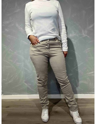 Beige slim fit jeans til kvinder – Karostar