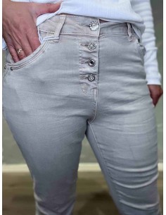 Beige slim fit jeans til kvinder – Karostar 2