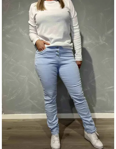Lyseblå slim fit jeans til kvinder – Karostar