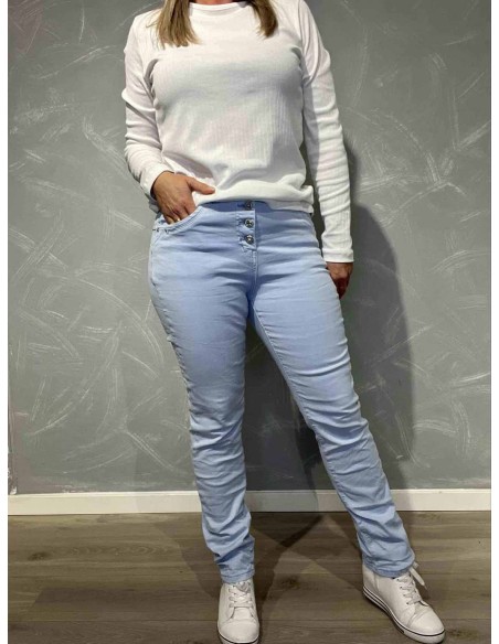 Lyseblå slim fit jeans til kvinder – Karostar