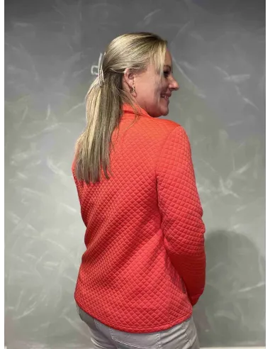 Bagside af coral quiltet jakke til kvinder – TIPPY