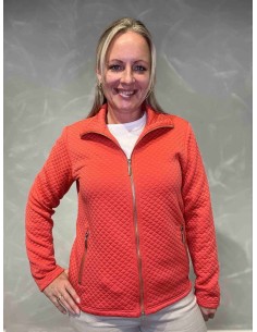 Coral quiltet jakke med lynlås til kvinder – Design by Tippy