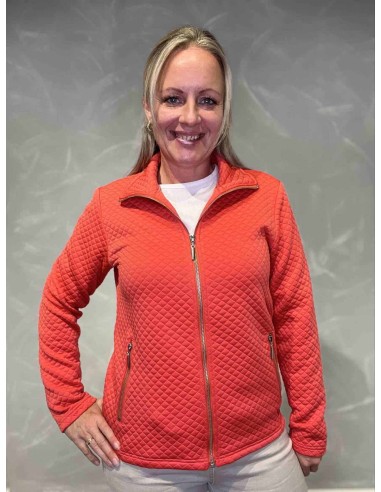 Coral quiltet jakke med lynlås til kvinder – Design by Tippy