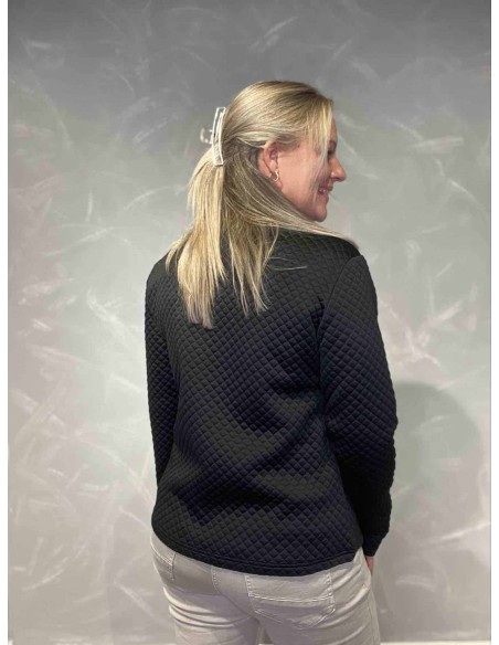 Bagside af sort quiltet jakke til kvinder – TIPPY