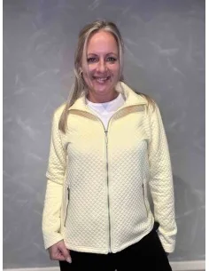 Gul quiltet jakke med lynlås til kvinder – Tippy Design