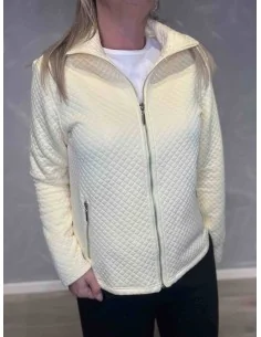 Gul quiltet jakke med lynlås til kvinder – Tippy Design 2