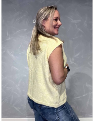 Bagside af gul strikvest med knapper – TIPPY