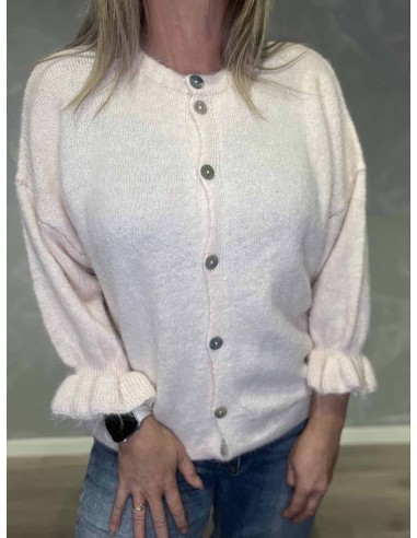 Nærbillede af strikstruktur på strik cardigan – TIPPY