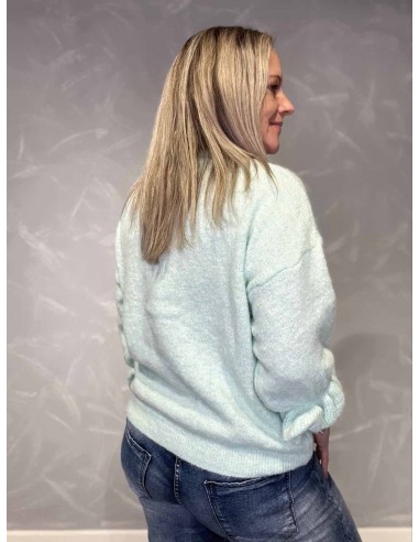 Bagside af mint strik cardigan med klokkeærmer – TIPPY