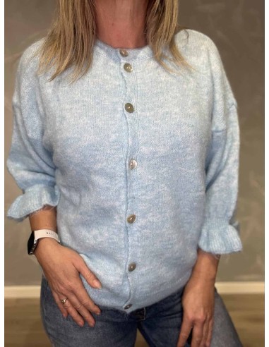Nærbillede af strikstruktur på strik cardigan – TIPPY