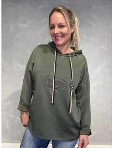 Grøn hoodie med Brooklyn print til kvinder – Tippy Collection