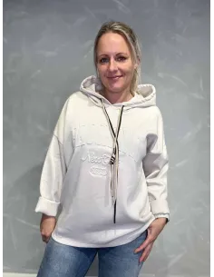 Sand BROOKLYN hoodie med print til kvinder – Tippy Collection