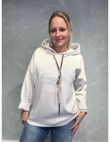 Sand BROOKLYN hoodie med print til kvinder – Tippy Collection