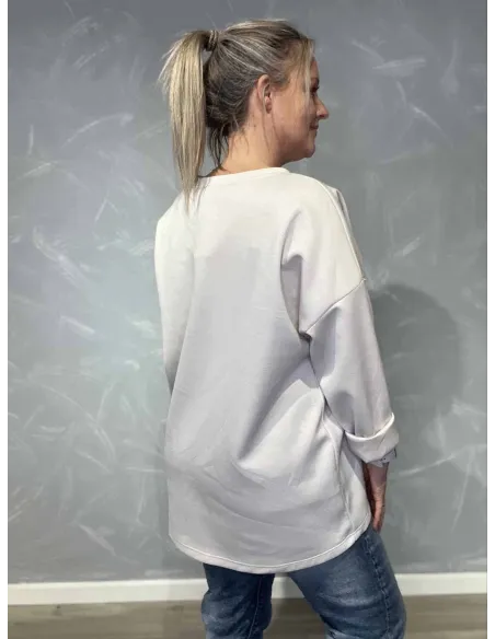 Sand NEW YORK sweatshirt med print til kvinder – Tippy Collection