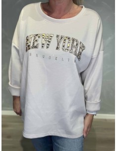Sand NEW YORK sweatshirt med print til kvinder – Tippy Collection 2