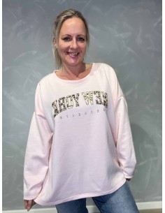 “Rosa NEW YORK sweatshirt med print til kvinder – Tippy Collection