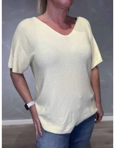 Nærbillede af let struktur på sommer strik – TIPPY