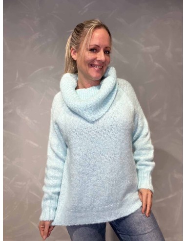 Mint off shoulder strik med stor krave til kvinder – Tippy Collection