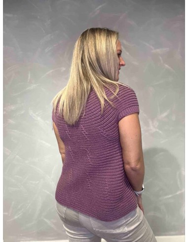 Bagside af Strikvest med knapper til kvinder. TIPPY