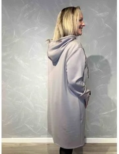 Beige sweatkjole med hætte og kængurulomme til kvinder – Tippy Collection 2