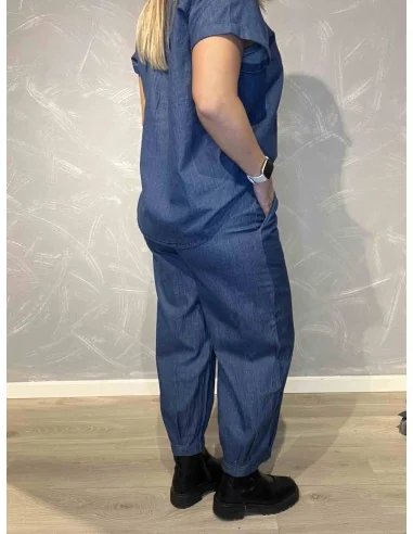 Bagside af denim 7/8 bukser til kvinder – TIPPY