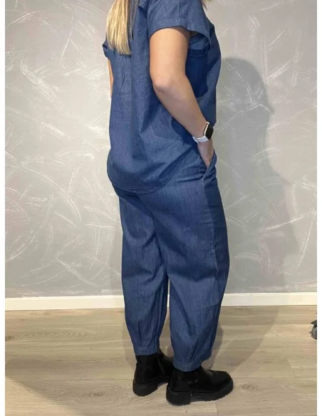 Bagside af denim 7/8 bukser til kvinder – TIPPY