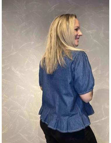 Bagside af denim skjorte til kvinder – TIPPY