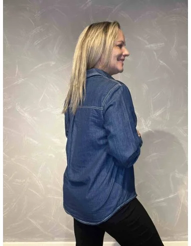 Bagside af denim skjorte til kvinder – TIPPY