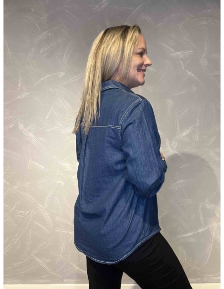 Bagside af denim skjorte til kvinder – TIPPY