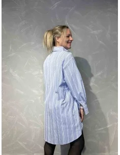 Blå stribet skjorte med struktur til kvinder – Tippy Italian Select 2