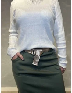 Grøn jersey nederdel med bælte til kvinder – TIPPY Collection 2