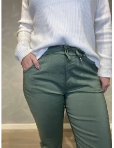 Bukser til kvinder - Med stræk i khaki grøn | TIPPY Collection