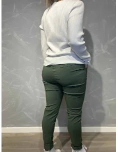 Bukser til kvinder - Med stræk i khaki grøn | TIPPY Collection 2