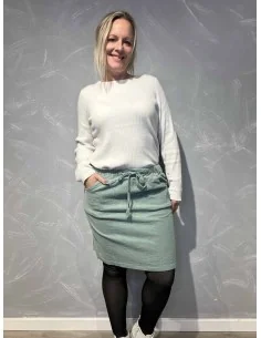 Grøn fløjl nederdel med snøre til kvinder – Tippy Collection