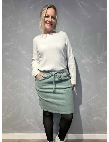 Grøn fløjl nederdel med snøre til kvinder – Tippy Collection