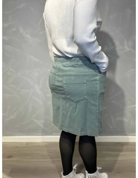 Bagside af grøn fløjl nederdel til kvinder – TIPPY