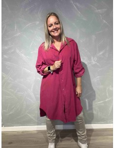 Babyfløjl Storskjorte til kvinder - Pink | TIPPY Collection