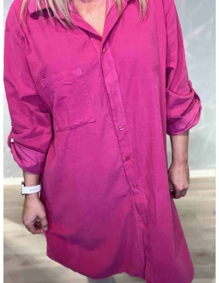 Babyfløjl Storskjorte til kvinder - Pink | TIPPY Collection