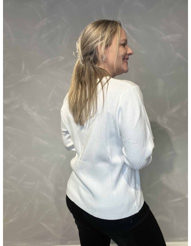 Bagside af milk strik cardigan ensfarvet til kvinder – TIPPY