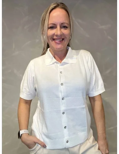 Milk cardigan i let strik med krave til kvinder – TIPPY Design