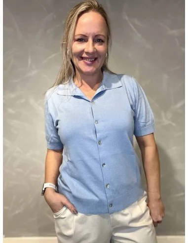 Sky cardigan i let strik med krave til kvinder – TIPPY Design