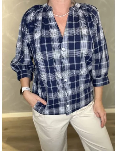 Nærbillede af ternet mønster på skjorte – TIPPY