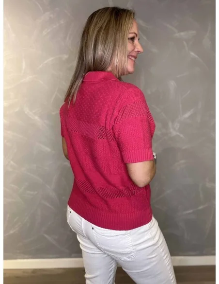 Bagside af coral strik polo til kvinder – TIPPY