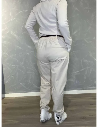 Bagside af sand business bukser med bælte til kvinder – TIPPY