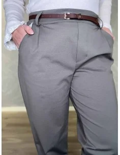 Khaki business bukser med bælte til kvinder – TIPPY Collection 2