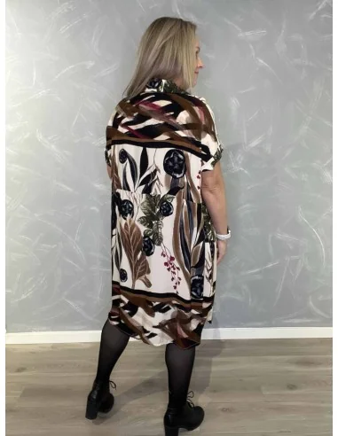 Bagside af sort botanisk kjole til kvinder – TIPPY