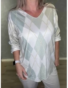 Grøn forårs strik med harlekin tern til kvinder – TIPPY Collection 2