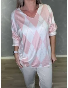 Rosa forårs strik med harlekin tern til kvinder – TIPPY Collection 2